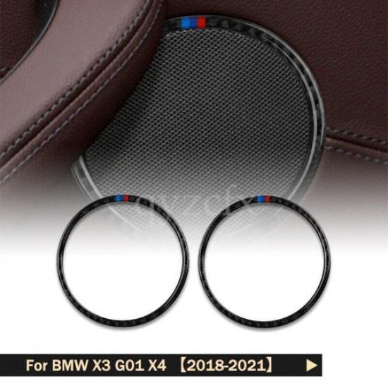 

2Pcs Carbon Fiber Inner Door Horn Frame Cover Trim For BMW X3 G01 X4 2018-2021