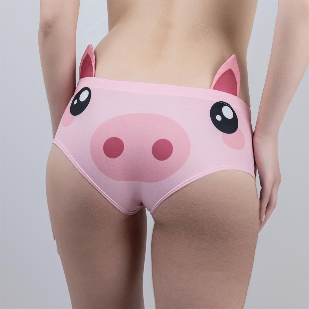 3D Ohren Damen Unterwäsche Kleiner Fuchs Shiba Inu Schwein Schaf Bedruckte Bequeme Damen Slips Atmungsaktive Mädchen Slips Damen Mädchen