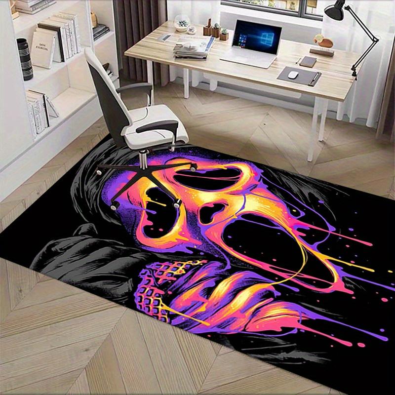 Alfombra de Oficina Cara de Fantasma Alfombra de Entrada Suave de Poliéster Lavable Antideslizante Lavable a Máquina Interior Ca