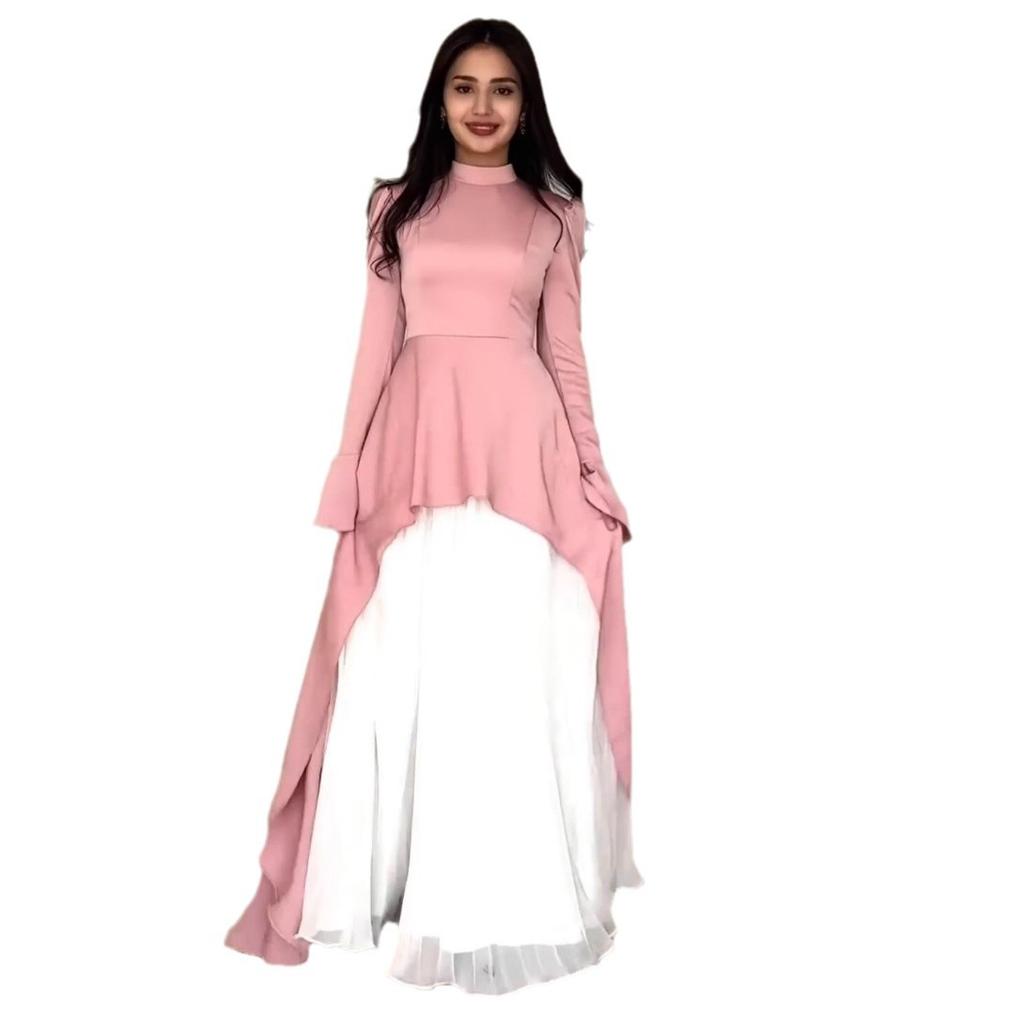 European and American Women's Clothing Spring New Fashion Temperament Slim Waist Slim Dress Evening Dress Dubai