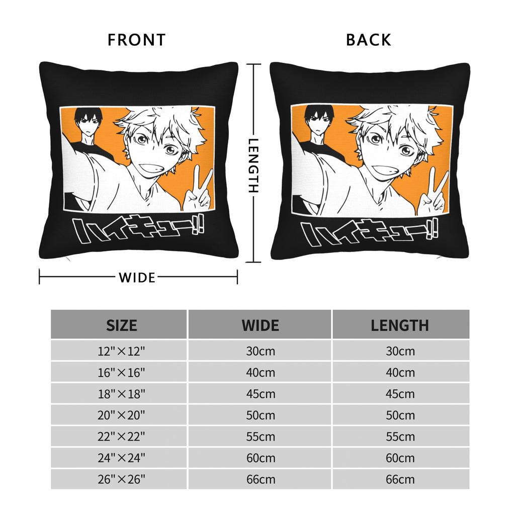 Anime Haikyuu Volleyball Pillowcase Cushion Cover Gift Hinata Kageyama Kuroo Boy Manga Pillow Case Cover Seater Square