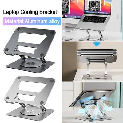 Faltbare Laptop-Kühlhalterung Höhenverstellbar Ausgehöhlter Kühltisch Halterung Stütze Aluminiumlegierung 360 Drehbar für MacBook