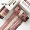 Colorful Plaid Washi Tape 6 Rolls Set, Grid Checkered Pattern Masking Tape, Self Retro Adhesive Decorative for DIY Crafts, Journal, Scrapbook,