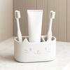 Toothbrush Holder Cartoon Cat Design Multifunctional Bathroom Organizer Makeup Brushes Pens Kitchen Utensils Holder