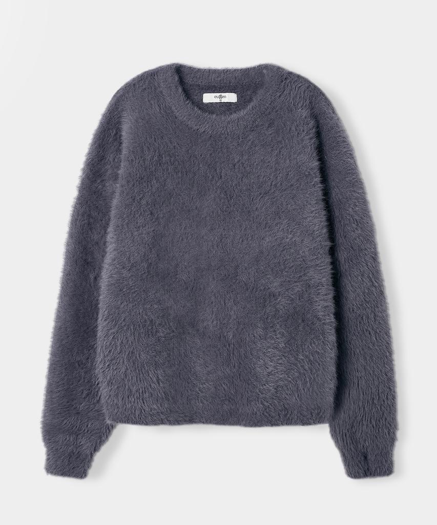 Yujen Soft Hairy Round Knit_Charcoal