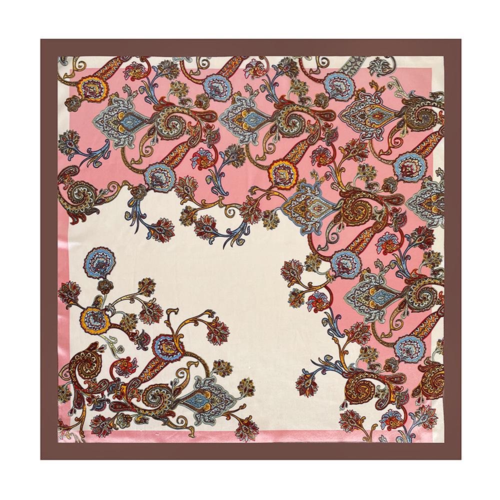90cm Trendy Paisley Silk-Style Headscarf for Women - European American Design