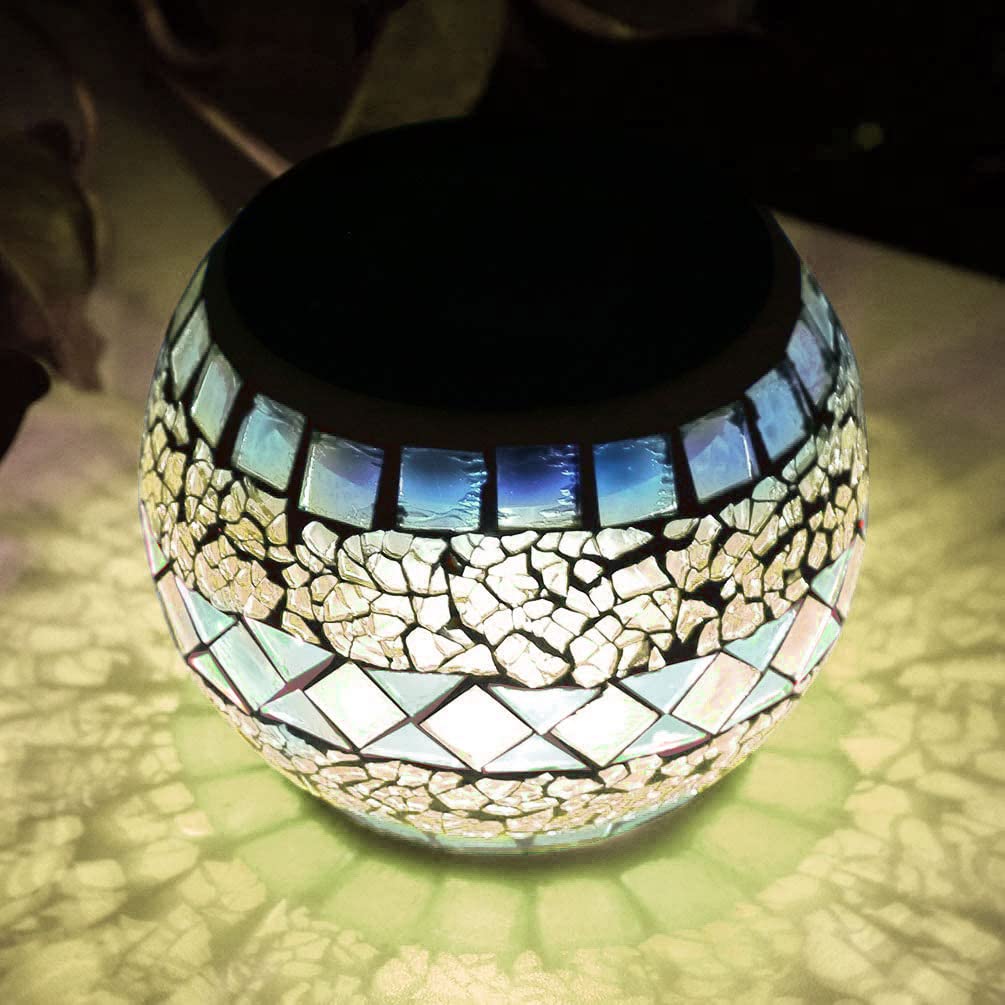 LEDGLE Solar Garden Glass Solar Illumination Mosaic Glass Automatically Turns On at IP44 Perfect for and Other Decorative A Great Light, Light, Lamp,