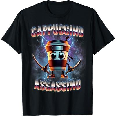 Cappuccino Assassino Brainrot Italiaans Meme T-shirt(4)