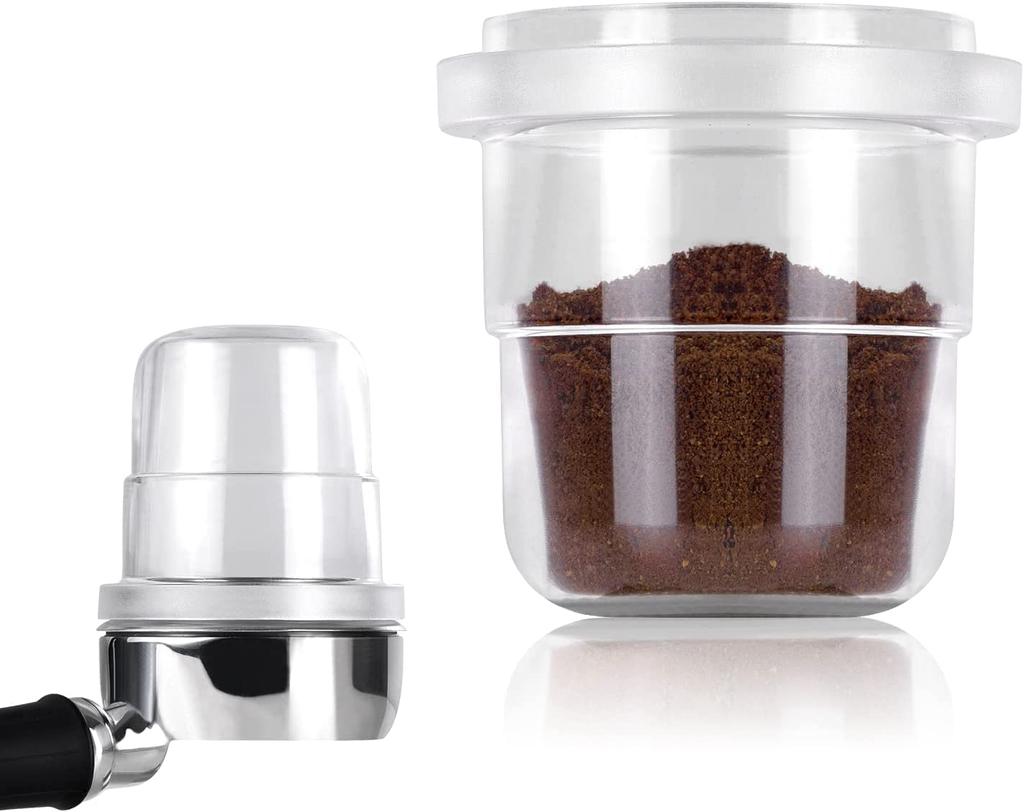 Leeseph Coffee Dosing Cup, Transparent Espresso Sniffing Mug 58mm Coffee Portafilter Dosing Cup Clear Coffee Machine Accessories