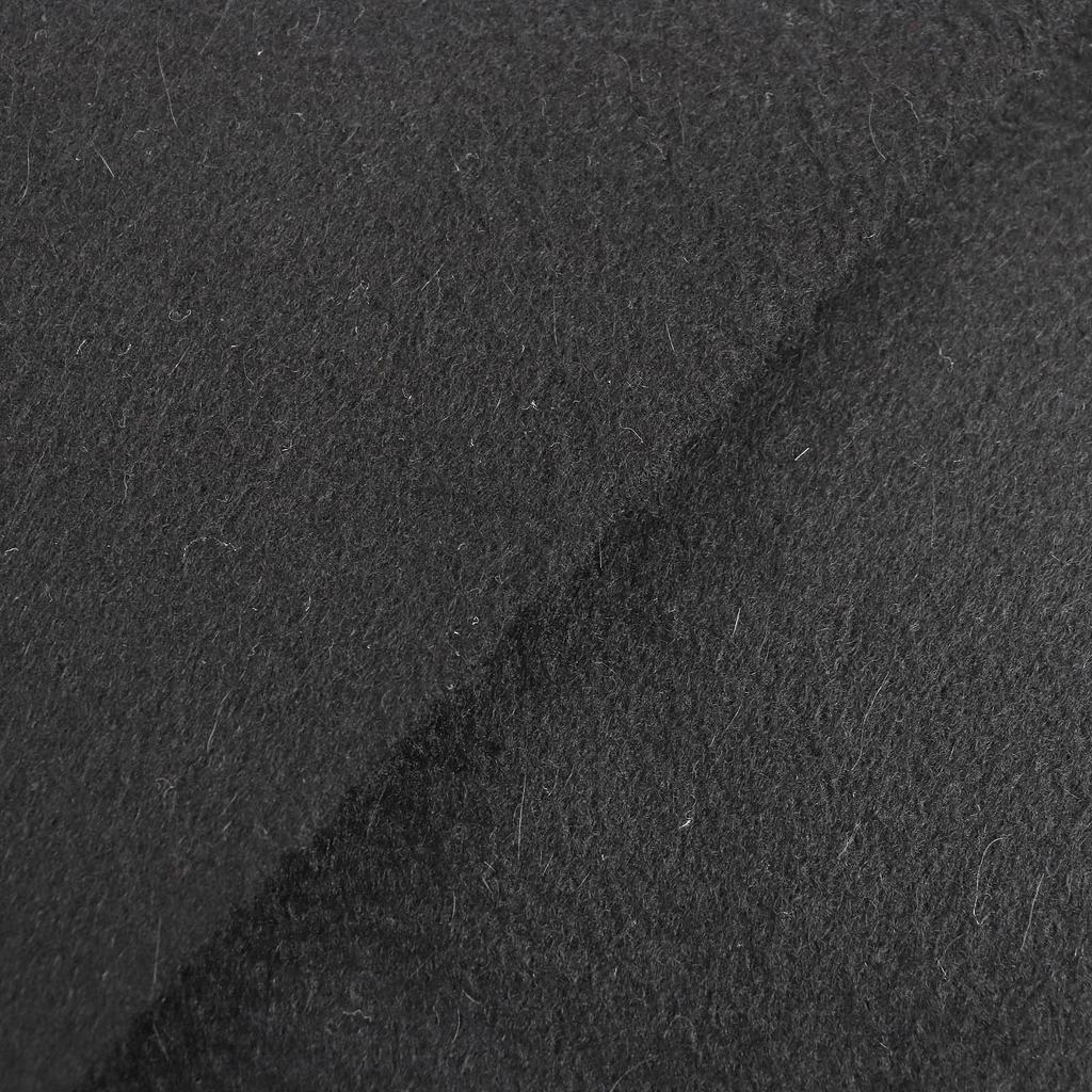 Great HERMES Logo embroidered fringe extra large shawl stole black cashmere Used