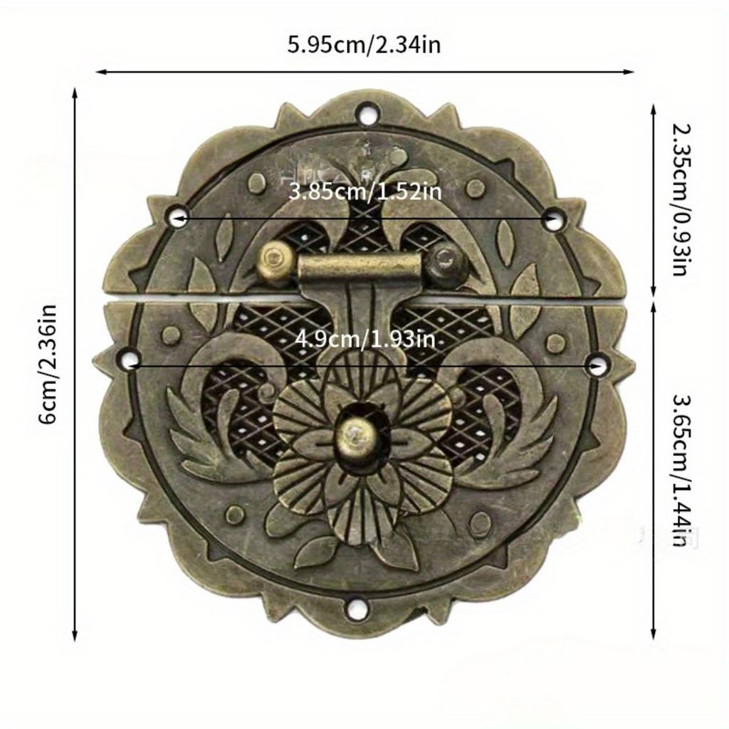 1 Piece Antique Brass Wooden Case hasp Vintage Decorative Jewelry Gift Box Suitcase Hasp Latch Hook Furniture Buckle Clasp Lock