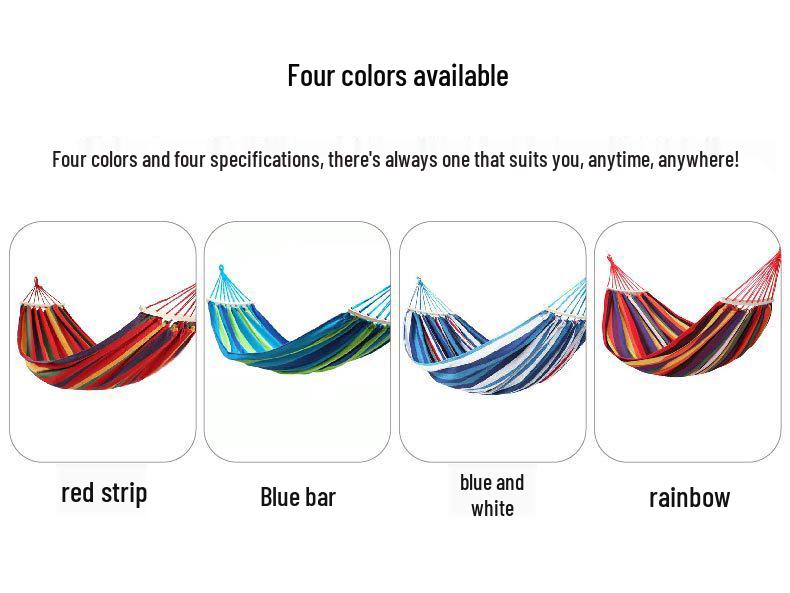 Reinforced Wooden Stick Canvas Outdoor Camping Hammock