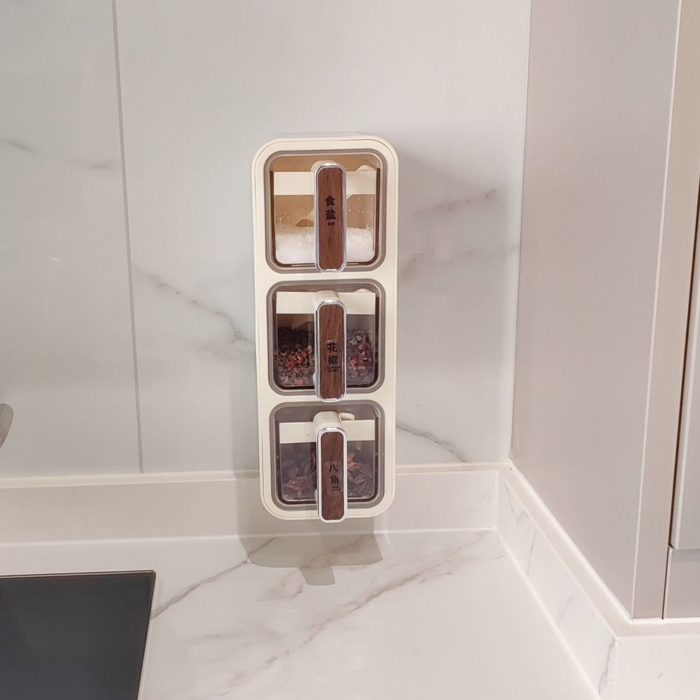 Sealed Spice Storage Rack No Punch Spice Storage Container  Kitchen Accessories