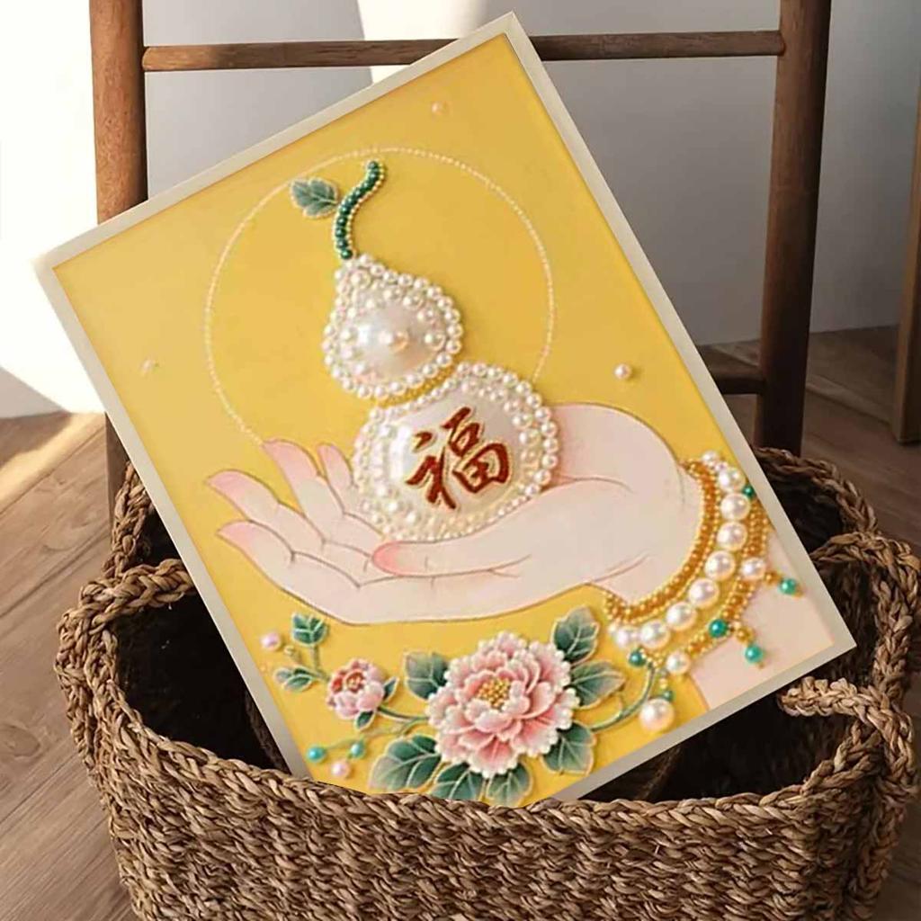 Pearl Fortune Bell DIY Diamond Art Kits 15.7x19.6inch Gem Art Diamond Painting Kits Without Frame for Adults Gift Idea Home Wall Decor