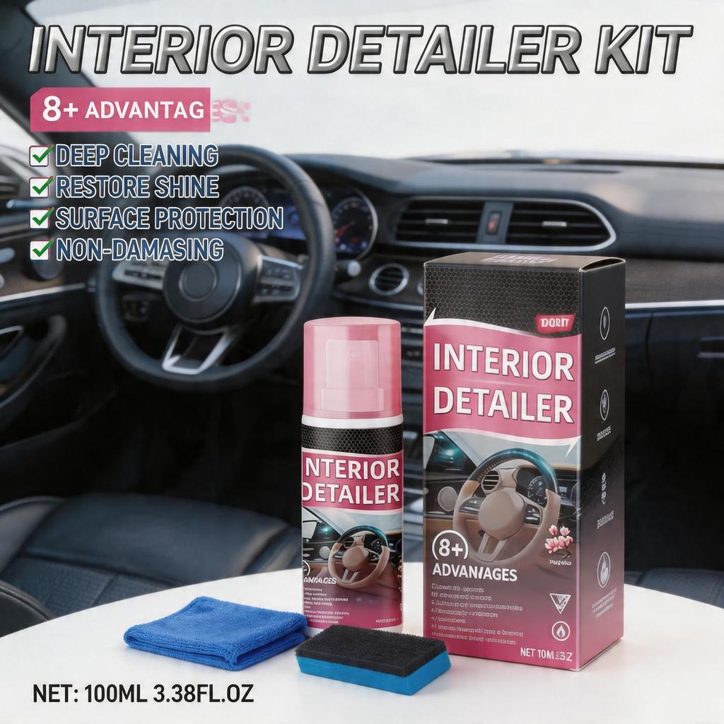 Polidor para Interior de Carro Limpador Brilho Automotivo 100ml Spray Detalhador de Interior Reparo de Desbotamento de Cor Protetor Spray Detalhamento para Cuidados com o Carro