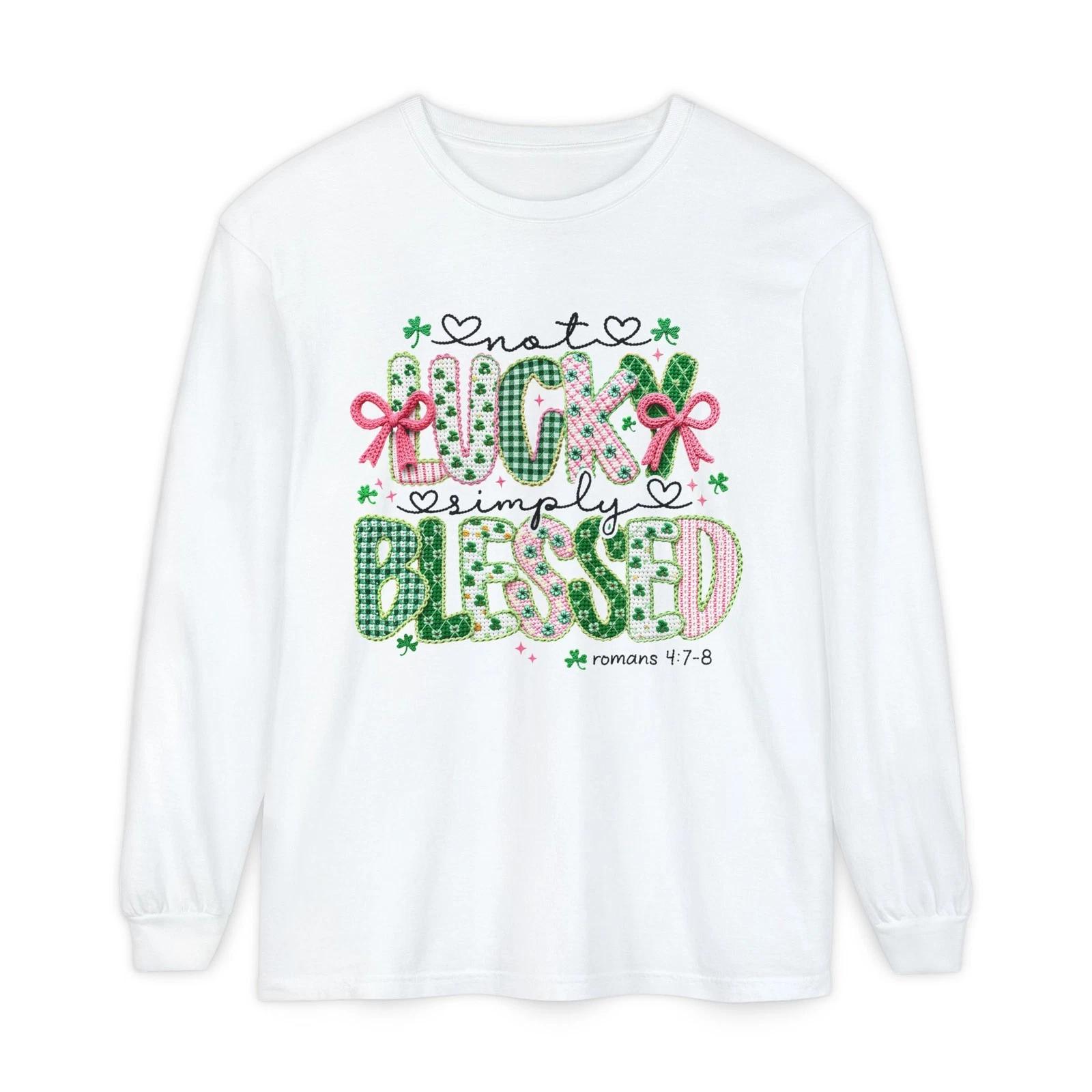 Not Lucky Simply Blessed T shirt | Christian St. Patrick s Day S