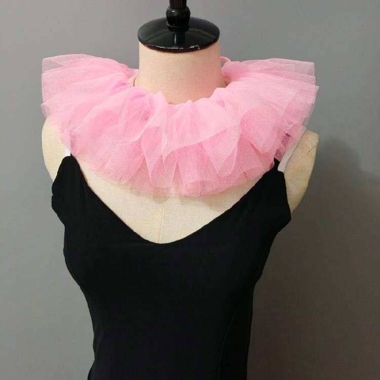 Victoriaanse Stijlen Afneembare Gaas Nepkraag voor Peuter Meisje 3 Lagen Tule Nekkraag Sjaal Capes Clown Cosplay Choker