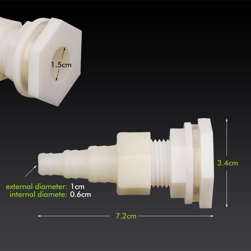 2Pcs Water Tank Hose Outlet Inlet Plastic Connector Poultry Pet Farming Chicken Rabbit Drinker Barbed Pagoda Joint Coupling