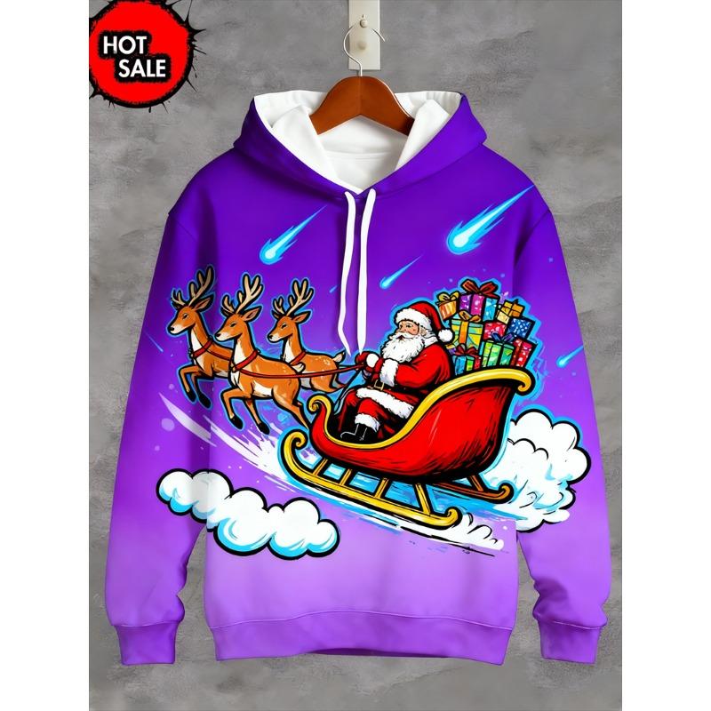 Funny Design Christmas Squirrel Deer 3D Printed Hoodies For Man Clothes Fashion New In Hoodie Santa Claus Cosplay Top Sweatshirt