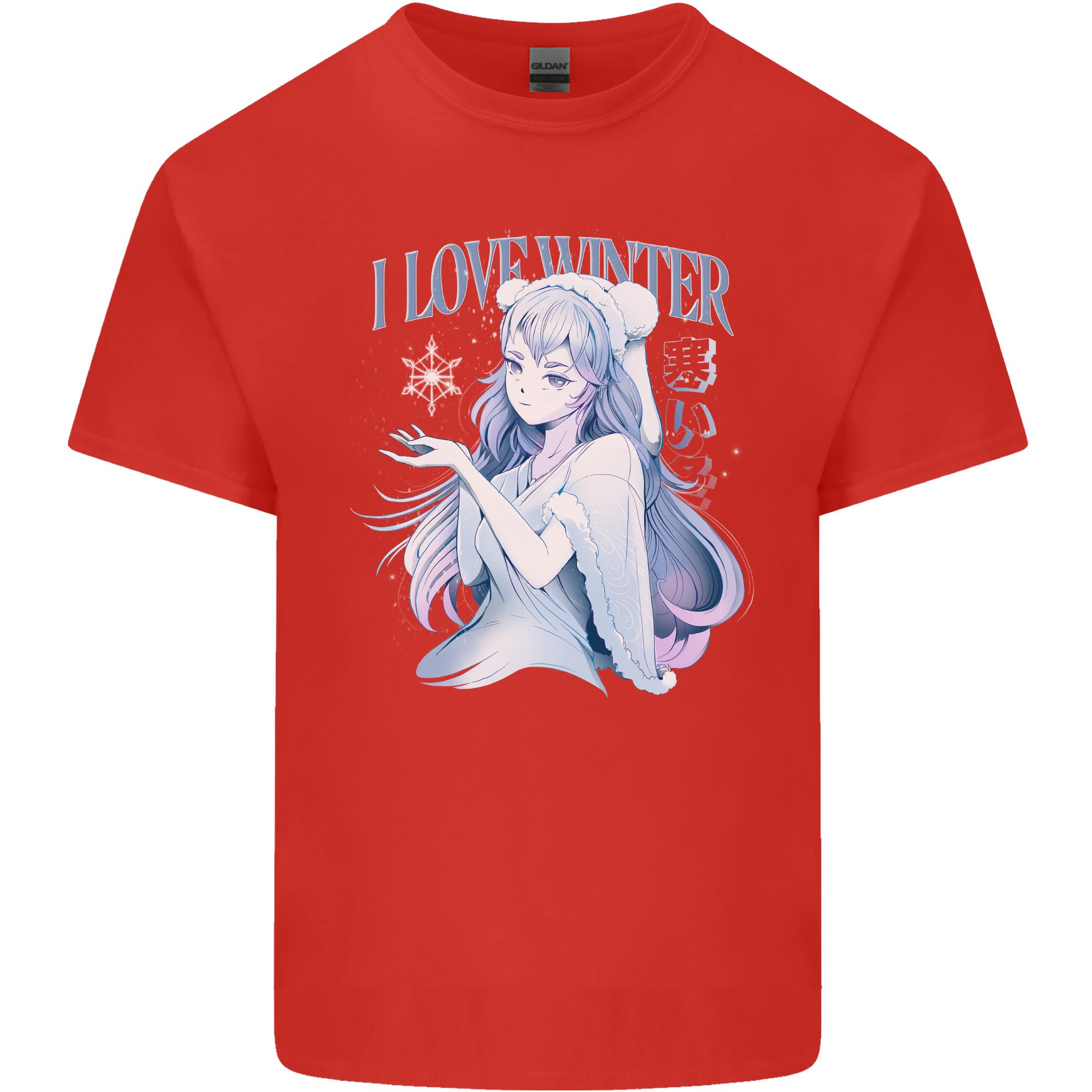 I Love Winter Anime Japanese Text Unisexs Light Cotton TShirt S