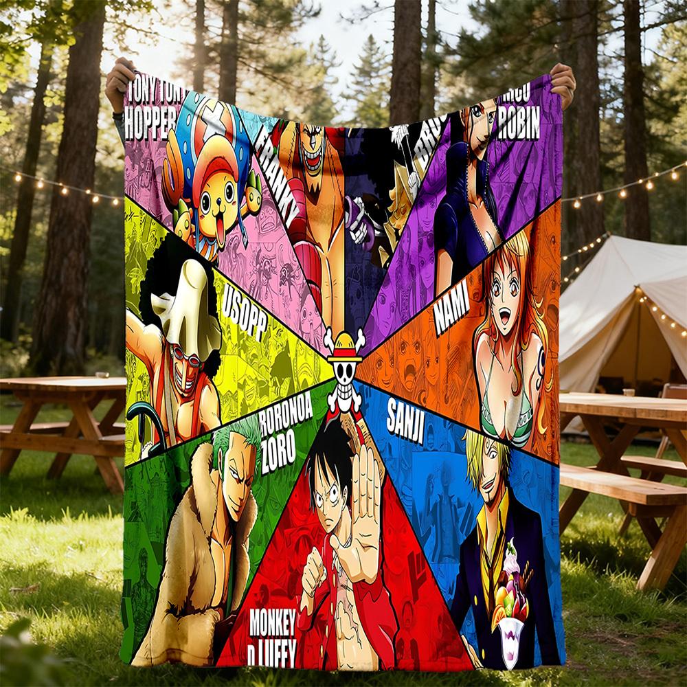 1PC One Piece Characters Outdoor Blanket Lightweight Flannel, Soft & Warm, All-Season Use for Sofa, Outdoor, Camping, Living Room, Office82