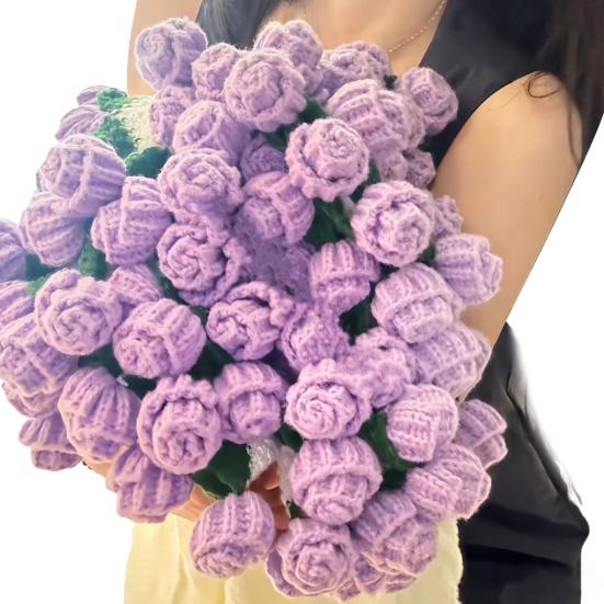 Rose Bouquet Blanket Handmade Crocheted Rose Blanket Floral Design Throw Blanket