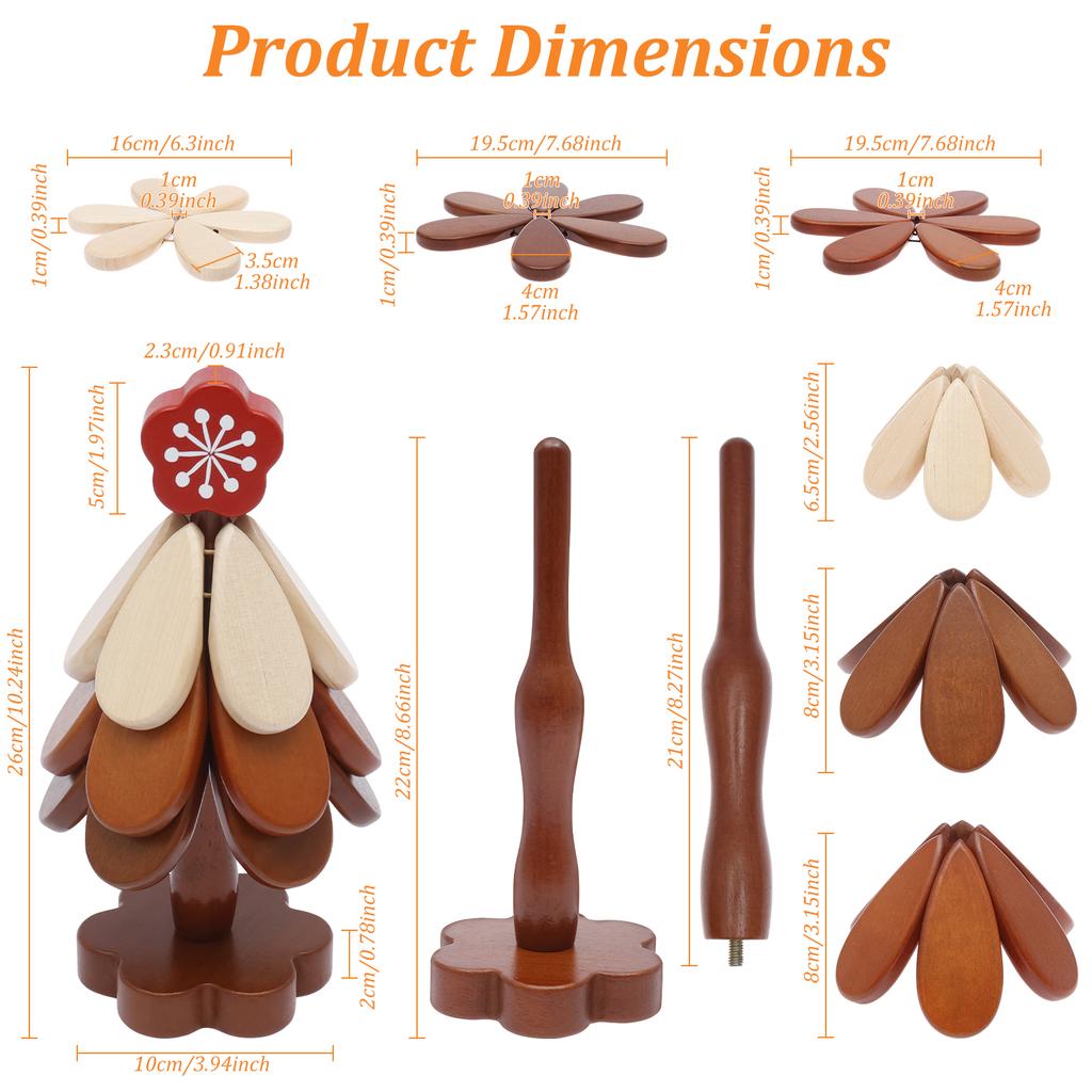 Tree Shape Trivet Insulation Mat Wood Dining Table Anti Scalding Mat Pot Mat Coaster Christmas Tree Gift Home Kitchen Decoration