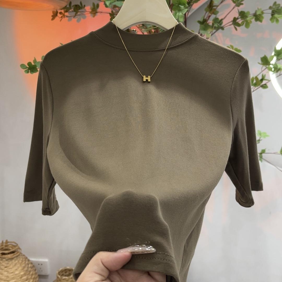 

Стильная и облегающая футболка с круглым вырезом для женщин, высококачественная ребристая текстура, идеальная нижняя одежда для лета XXXL