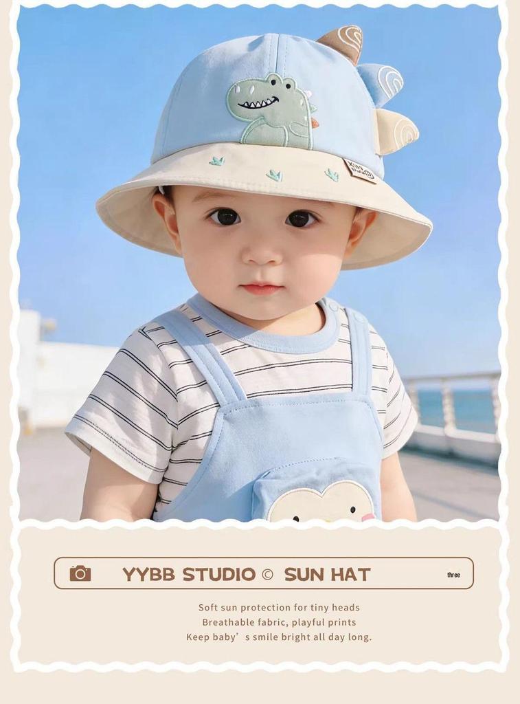 Windproof Baby Boys' Bucket Hat - Sun-Protective, Spring/Autumn Style for Outings & Beach