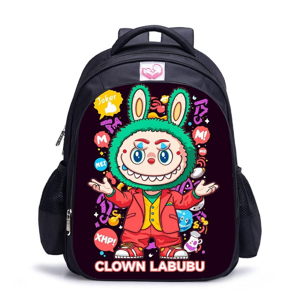 Labubu Trendy Children's Kindergarten Schoolbag Black Men's and Women's Backpack Cartoon Student Backpack 5530 CLE