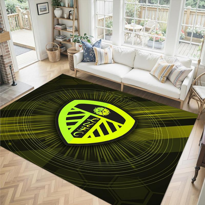 Leeds United Design Crystal Velvet Carpet Cozy Non?Slip Printed Rug For Bedroom Living Room Entrance