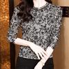 New Autumn and Winter Style Slimming Lace Mesh Base Shirt for Women's Fashionable Shirt Underwear