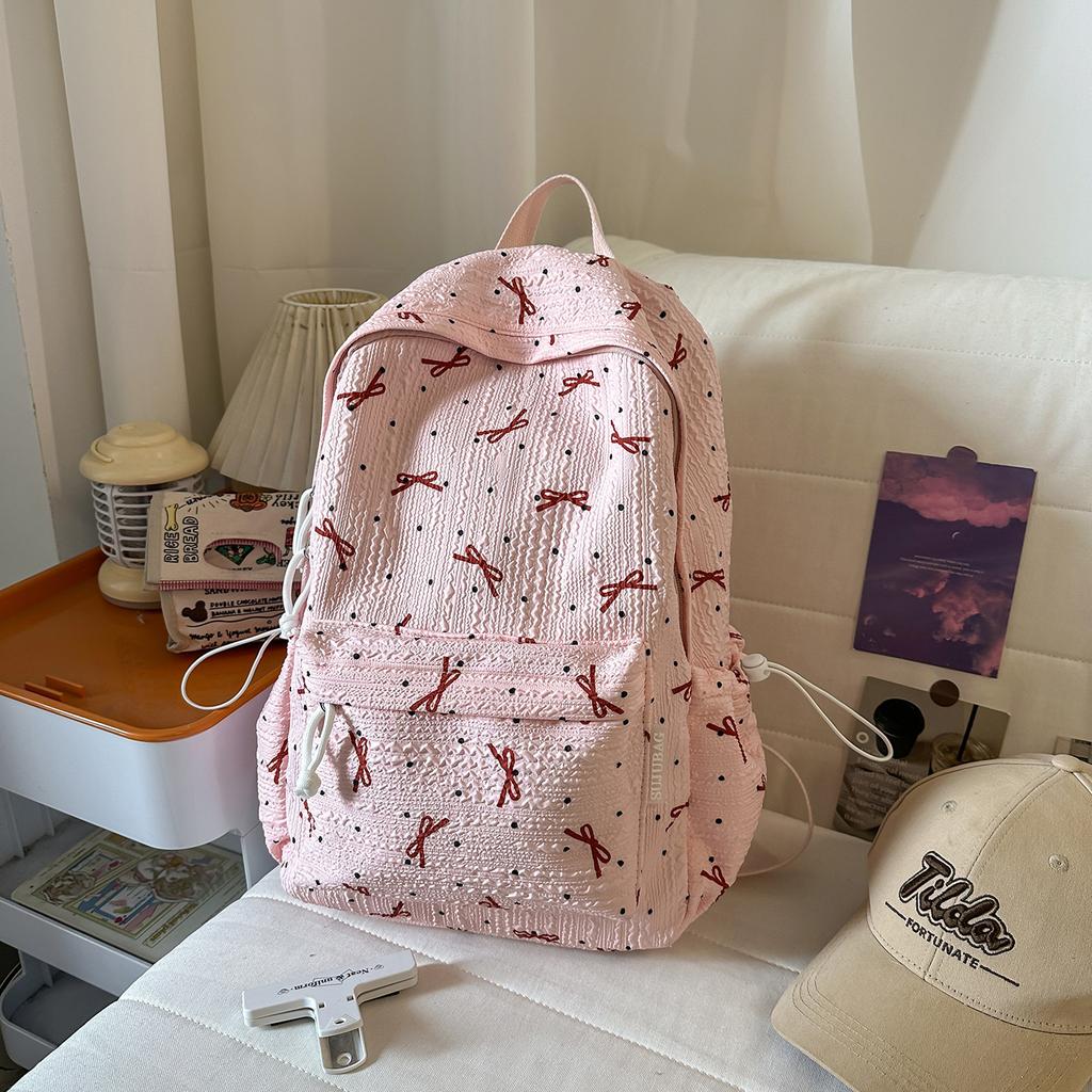 Schoolbag Fashion Printed Backpack Junior High School School Bag Women's High Value ins Wind Large Capacity Commuter Light Casual Backpack