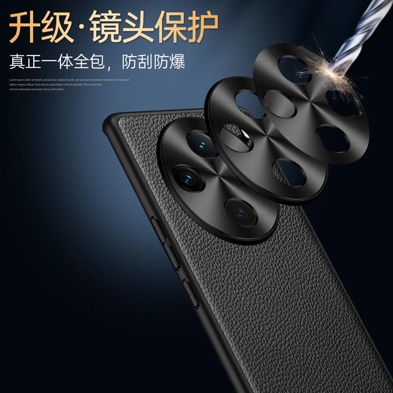 For Vivo X200 X200s Pro Ultra Litch Style Genuine Leather Case CD Pattern Full Camera Lens Protection Matte Soft TPU Cover