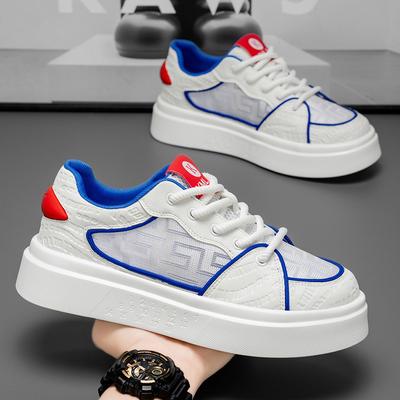 Europäische Station Tide Marke Live-Übertragung Herrenschuhe Sommer Mesh atmungsaktiv Sport Board Schuhe Studenten Freizeit dicke Sohle Höhenerhöhung weißer Schuh