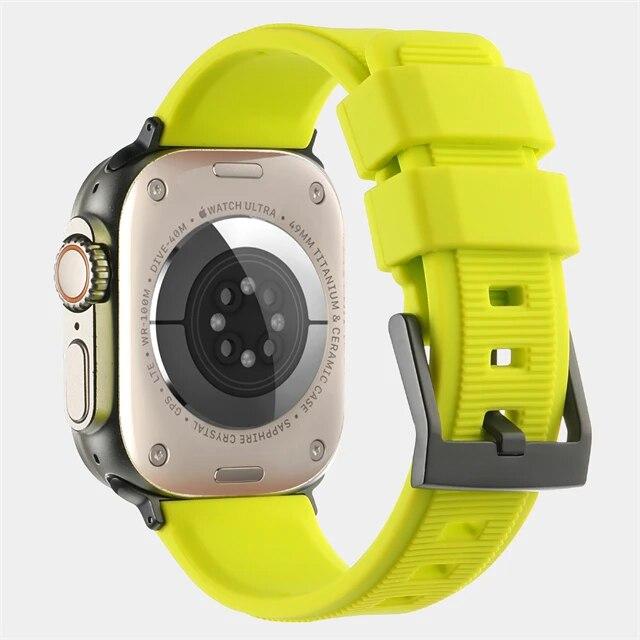 

Silicone Strap For Apple Watch Ultra Band 49mm 45mm 44mm 42mm 38mm 40mm 41mm Rubber Bracelet iWatch Series 9 8 7 6 5 4 3 2 1 SE 42mm 44mm 45mm 49mm