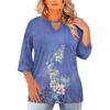 Women's Fashion Casual Round Neck Three-Quarter Sleeve Oversized Print Top