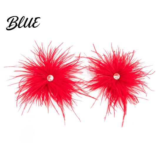 Soft Feather Earrings 1 Pair for Women Bohemia Tassel Drop красный