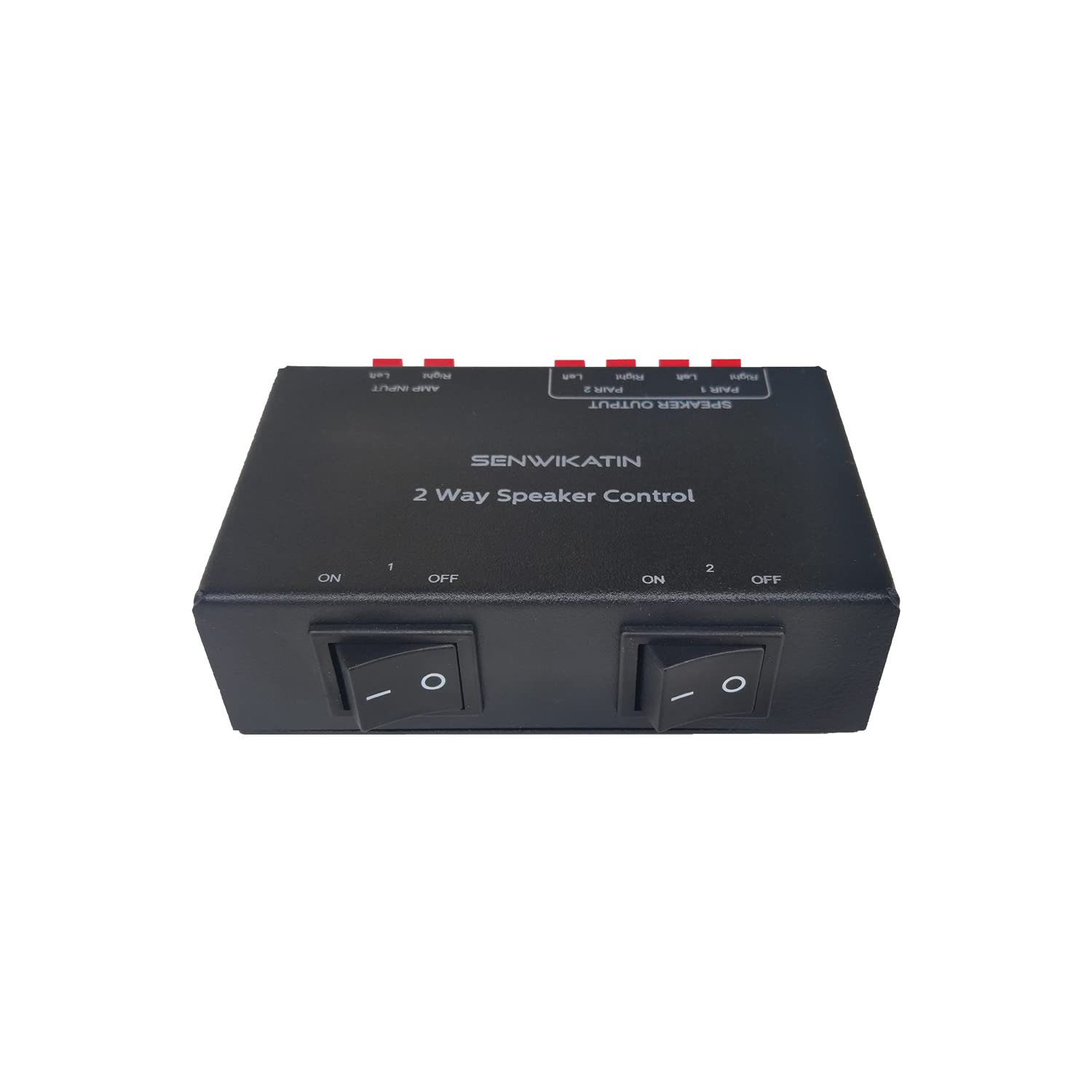 

SENWIKATIN Speaker Switcher Selector Speaker Selector with Terminal 1 Input to 2 150W RMS DC Current per Channel 2-Channel Box, Clamps, Outputs, чорний