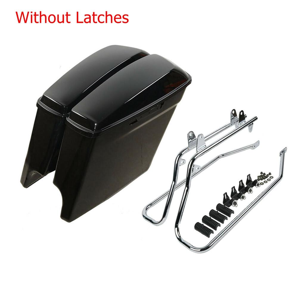 Motorcycle 5" Stretched Saddlebag Conversion Brackets For Harley Softail Fatboy 1984-2017