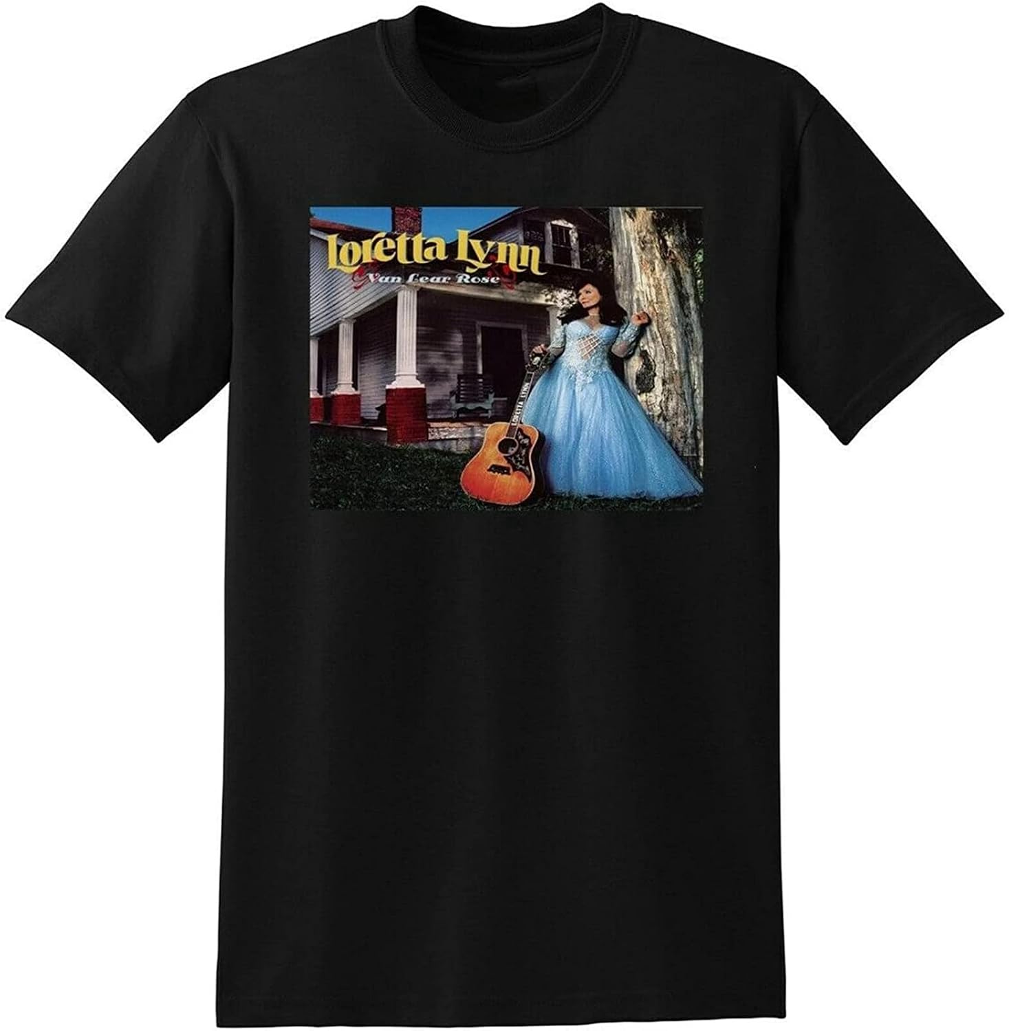 Loretta Lynn T Shirt Van lear Rose Vinyl cd Cover L чёрный