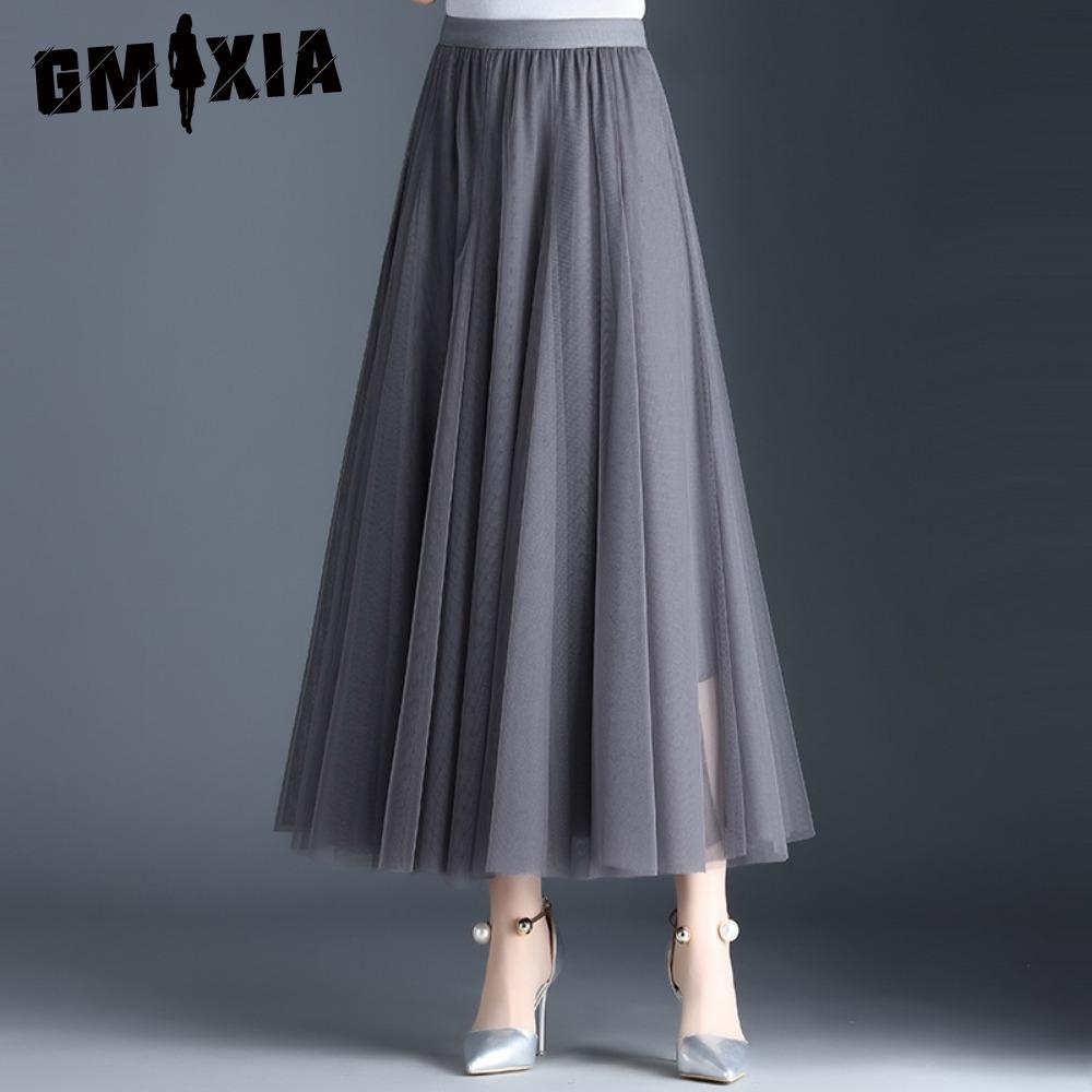 

GMXIA Женская Модная Повседневная Летняя Весенняя Юбка one size темно серый