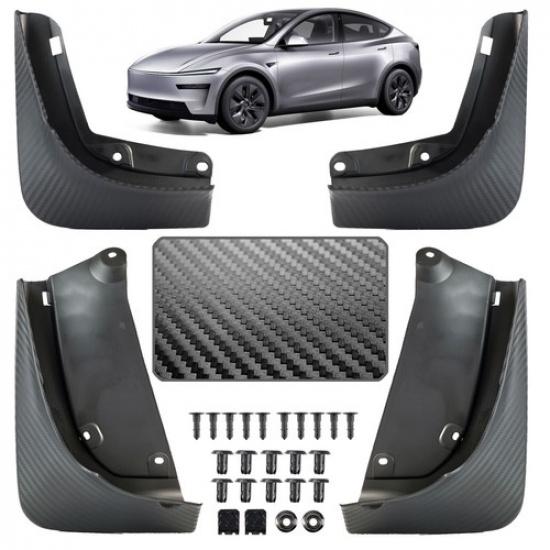 

4x Splash Guards Mud Flaps For Tesla Model Y Refresh Juniper 2025- No Drilling