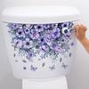 Purple Vine Flowers Wall Sticker Bathroom Toilet Decor Living Room Cabinet Home Decoration Decals Beautify Self Adhesive Mural