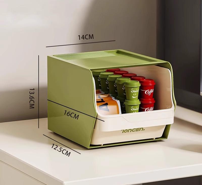Office Desktop Storage Box Organizer Kitchen Clear Drawer Tea Bag Storage Container Capsule Coffee Instant Milk Tea Storage Rack