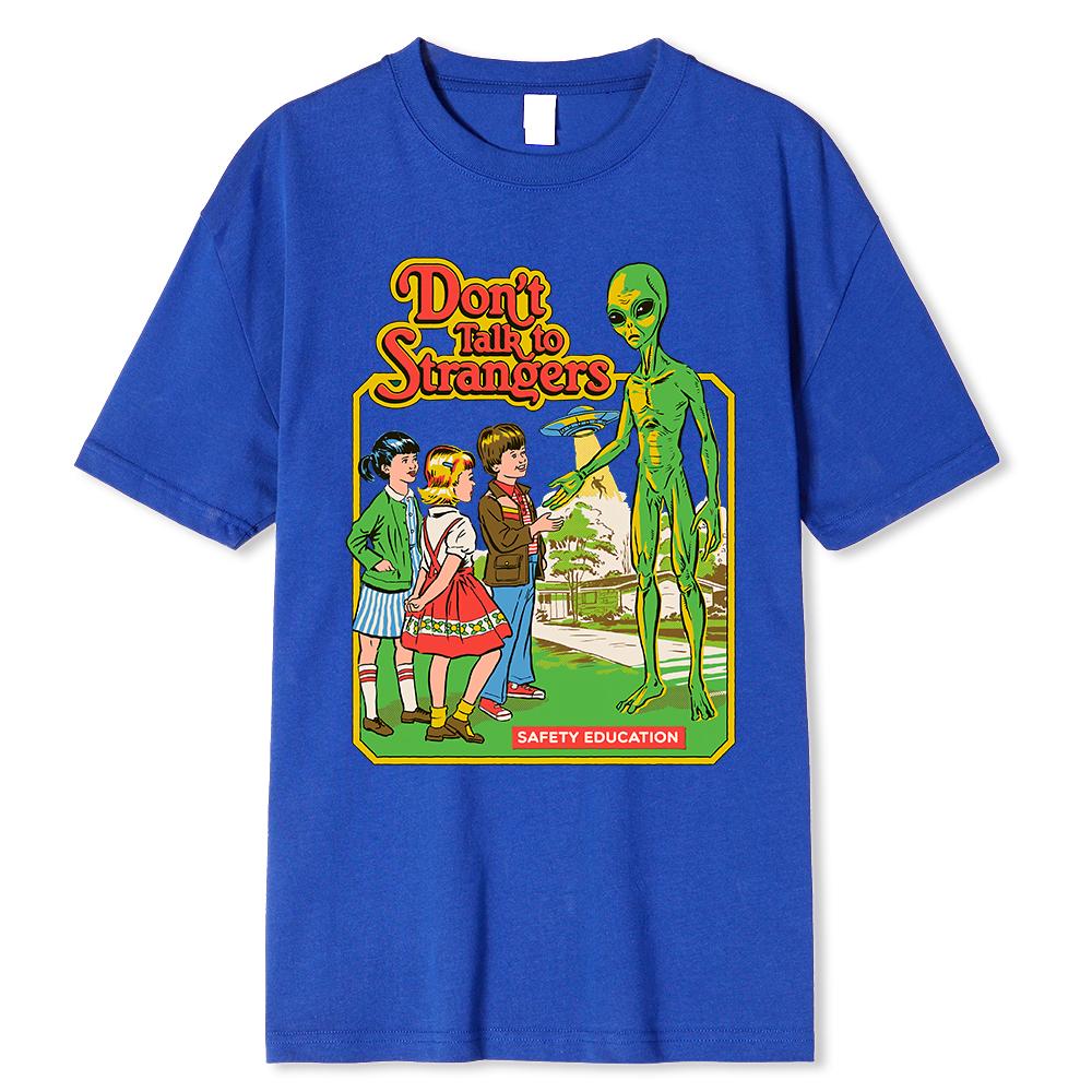 Horror Comic Series Don'T Talk To Strangers Safety Education Men T Shirts Fashion Cotton Shirt Loose T-Shirt Summer Soft Tshirt