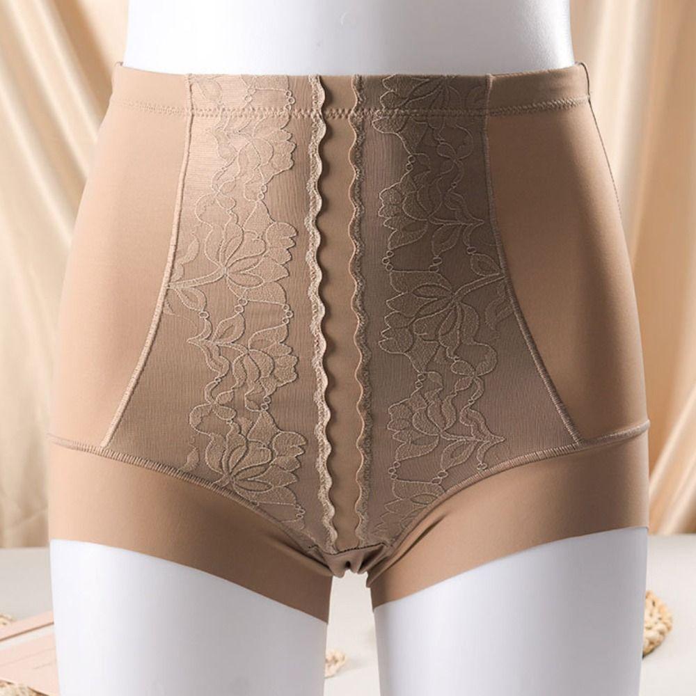 Lace Flower Slimming Shapewear Ice Silk Body Shaping Panties Tummy Control Underwear  Female