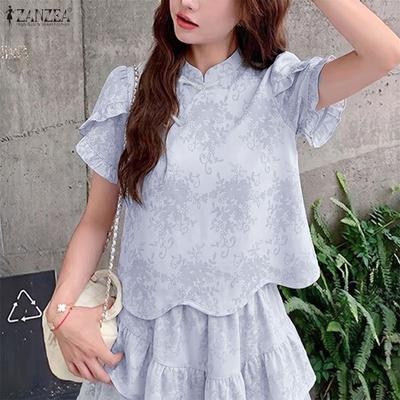 Elegante Blusa Casual da Donna con Scollo Rotondo a Maniche Corte