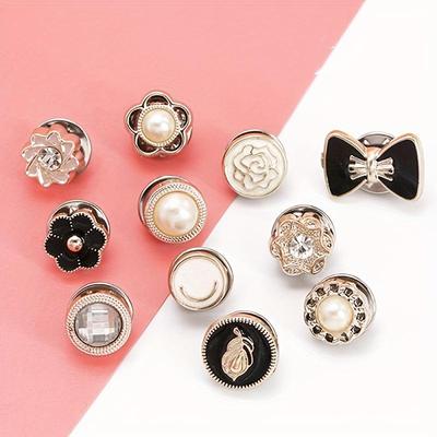 24 Sets Boxed Anti-glare Brooch Dress Neckline Pin Clothes Fixed Buckle Women Girl Fashion Removable and Reusable Seam Free Buckle