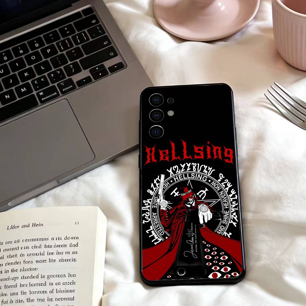 Anime H-hellsing Phone Case For Samsung S25,24,23,22,30,21,10,9,Ultra,Plus,Lite,FE,4,5 G Soft Black Case